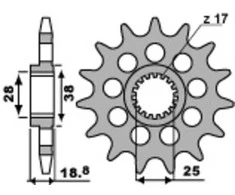 PBR plieninė standartinė priekinė žvaigždutė 2078 - 525 APRILIA / BMW / HUSQVARNA 650-1000cc 1997-2025