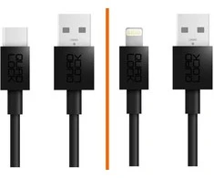 Quad Lock USB-A į Lightning laidas / USB-C laidas 20cm
