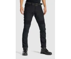 Vyriški džinsai PANDO MOTO KARLDO Slim-Fit Cordura Juodi