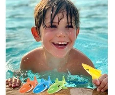 Jokomisiada Set of 4 colorful SHARKS for learning to dive SP0834