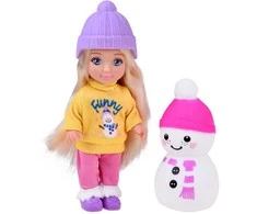 Ankiki lėlė, maža lėlė 13 cm + sniego senelis