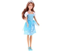 Anlily Doll ilgais plaukais mėlyna pasakų suknele