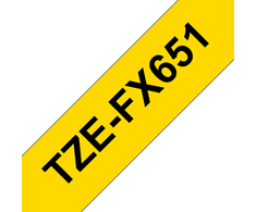 Brother | TZe-FX651 Flexible ID Laminated Tape | Juodas on Geltona | TZe | 8 m | 2.4 cm