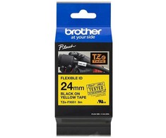 Brother | TZe-FX651 Flexible ID Laminated Tape | Juodas on Geltona | TZe | 8 m | 2.4 cm