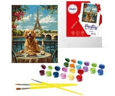 Art Active Ideyka tapybos pagal skaičius rinkinys Retriever in Paris KHO6627 40x50 AP0060