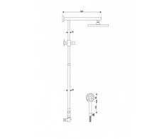 Dušo komplektas Hydroland Galant, sidabrinis, 42 cm