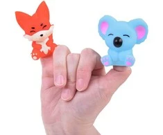 Jokomisiada Rubber finger puppets ZOO animals - set of 5 ZA5601 figures
