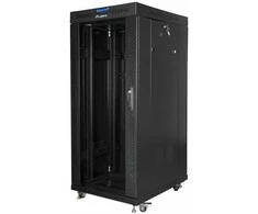 LANBERG laisvai pastatomas stelažas 19 colių spintelė 27U 800x1000 stiklinių durų LCD butas juodas