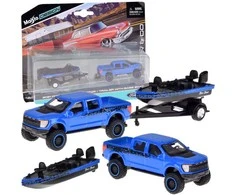 Jokomisiada Licencijuotas metalinis automobilis 1:64 Ford F-150 SVT Raptor 2021 ir laivas