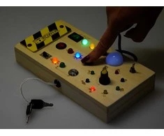 Jokomisiada Wooden Montessori Manipulative Board - Electric LEDs ZA5944