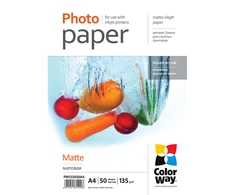 „ColorWay PM135050A4“ | 135 g/m² | A4 | A4 | Matinis fotopopierius