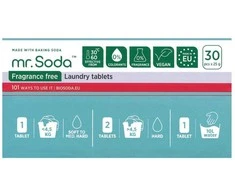 Soda | Skalbimo tabletės BE KVAPO, 30 vnt. x 25 g | mr. Soda