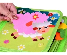 Jokomisiada Felt manipulation book FARMA windows Velcro stickers ZA6025