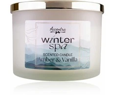 Accentra Kvapioji žvakė WINTER SPA su auksiniu dangteliu, 330 g