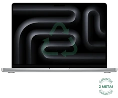 Apple Atnaujintas MacBook Pro 2024 Retina 14" - M4 Pro / 24GB / 512GB SSD / Sidabrinis (būklė kaip naujas)