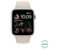 Atnaujintas Apple Watch SE 2.gen 44mm GPS + Cellular Aluminum / Starlight (būklė kaip naujas)