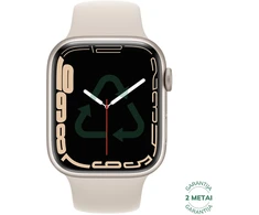 Atnaujintas Apple Watch Series 7 45mm Aliuminio GPS+Cellular / Starlight (būklė kaip naujas)