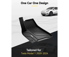 3W automobiliniai grindų kilimėliai Tesla Model Y 2020–2024, TPE, juodi, 21106-1-2-FBA