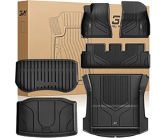 3W automobiliniai TPE grindų kilimėliai Tesla Model 3 2021–2023, juodi, Model3-6PCS