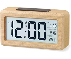 AboveClock medinis skaitmeninis žadintuvas, temperatūros rodymas, snaudimo funkcija, RIYCUOWT