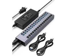 Acasis aliumininis 16 prievadų USB 3.1 šakotuvas 10 Gb/s, 96 W, HS082