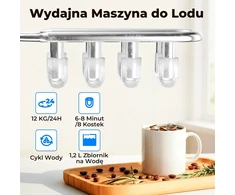 Acmeenjoy ledo gaminimo aparatas, 12 kg per parą, savaiminis valymas, 1,2 l talpos vandens bakas, HZB-12/Q