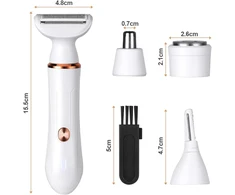 ACWOO elektrinė moteriška skutimosi mašinėlė 4 viename, USB įkrovimas, jautrioms sritims