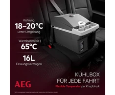 AEG automobilinis mini šaldytuvas termoelektrinė, 16 l, juoda/pilka, Board-Bar BK 16