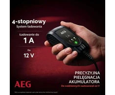 AEG automobilio akumuliatoriaus įkroviklis ir palaikymo įrenginys 12 V 1 A 97175