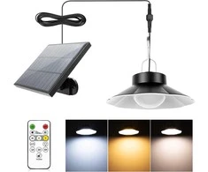 AGOTD lauko saulės šviestuvas su nuotolinio valdymo pultu, 3 spalvos, 5 m laidas, IP65, AD-SH-3C
