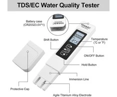 Aideepen vandens kokybės testeris TDS/EC/temperatūros matuoklis su apšvietimu, 3-in-1, baltas