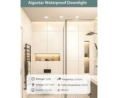 Aigostar įleidžiamas LED šviestuvas IP65, 4, 8 W, 4000 K, 87 x 35 mm, baltas, 6 vnt.