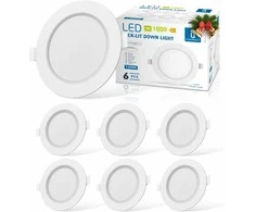 Aigostar itin plonas LED lubinis šviestuvas, 9 W, 230 V, 6500 K šaltai balta, įleidžiamas, 6 vnt. rinkinys