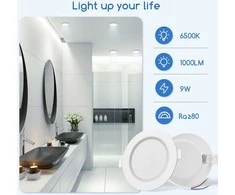 Aigostar itin plonas LED lubinis šviestuvas, 9 W, 230 V, 6500 K šaltai balta, įleidžiamas, 6 vnt. rinkinys