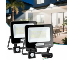 Aigostar lauko LED prožektorius 50 W, su judesio jutikliu, 4600 lm, IP65, 6500 K, 2 vnt.