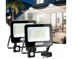 Aigostar lauko LED prožektorius 50 W, su judesio jutikliu, 4600 lm, IP65, 6500 K, 2 vnt.