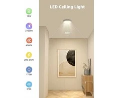 Lubinis šviestuvas Aigostar LED lubų šviestuvas, 18 W, 4000 K, 2100 lm, Ø22,6 cm, 2 vnt.
