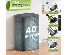 AIUNAOM sulankstoma atliekų rūšiavimo dėžė su dangčiu 110 l KCB0123