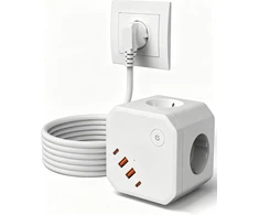 AIVONTE maitinimo ilgintuvas su 4 lizdais, 4 USB prievadais, USB-C 20 W, 2 m