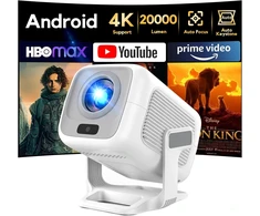 AKIYO nešiojamasis projektorius 1080P, 4K, Wi-Fi 6, Bluetooth, autofokusas O4