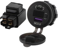 Akozon motociklo USB įkroviklis su PD greituoju įkrovimu, vandeniui atsparus, 12V, VersysX300