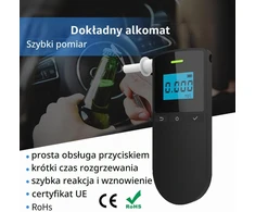 Alkotesteris WeiguoIOT alkoholio matuoklis su elektrocheminiu jutikliu, LCD ekranu ir 10 įrašų AT8030