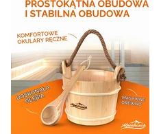 ALPENHAUCH medinis pirties kibiras su samteliu ir PVC įdėklu, 26 × 26 × 24 cm