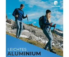 Alpin Loacker turistinės sulankstomos anglies pluošto lazdos su kamštine rankena, reguliuojamos, Carbon Pro Series
