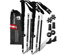 Alpin Loacker turistinės sulankstomos anglies pluošto lazdos su kamštine rankena, reguliuojamos, Carbon Pro Series
