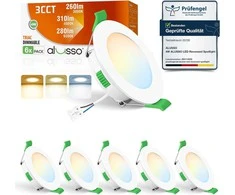 ALUSSO įleidžiamas LED reflektorius 4 W, 310 lm, IP44, reguliuojamas, baltas, 6 vnt. DL-SS20-104LND3