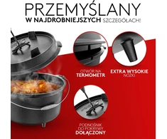 Amandi ketaus puodo rinkinys olandiškas puodas 7,4 l su kojelėmis ir 1,8 l dangčiu keptuve Bl002