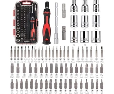 Amazon Basics 73 dalių magnetinis reketinių raktų ir precizinių atsuktuvų rinkinys DS-AMZ035