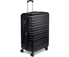 Kelioninis Amazon Basics didelė tvirta lagaminas su ratukais, ABS, išplečiamas, 78 x 52,6 x 32 cm, juodas