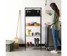 Amazon Basics siaura metalinė lentyna su 5 reguliuojamo aukščio lentynomis, 60,1 x 35,6 x 152,4 cm, be ratukų